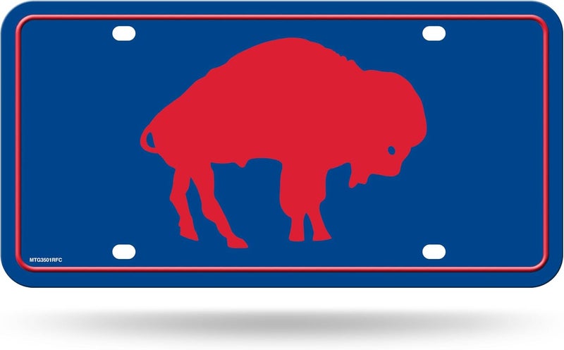 NFL Football Buffalo Bills Retro Logo Metal Auto Tag 6" x 12" - Great for Truck/Car/SUV